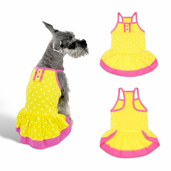 Vibrant Life Other - NWT Vibrant Life Yellow Polka Dot Dog Dress